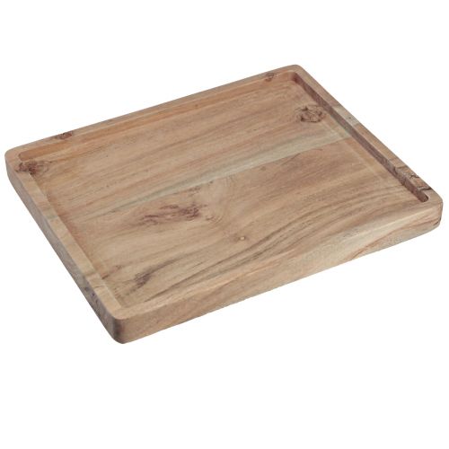Artikel Dekorativ bakke akacietræ rektangulær natur 30×25cm