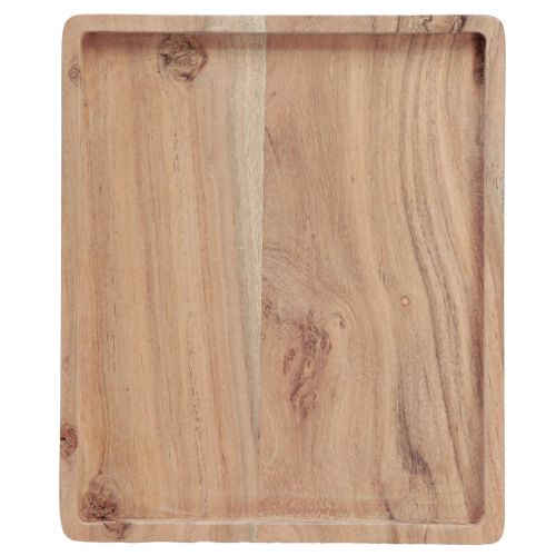 Artikel Dekorativ bakke akacietræ rektangulær natur 30×25cm