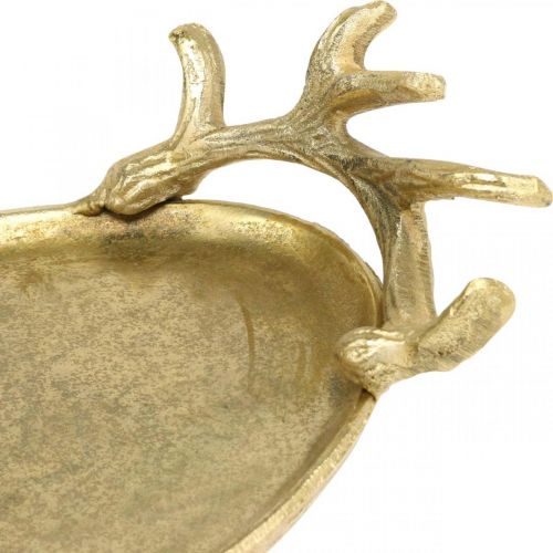 Artikel Dekorativ bakke guld hjortegevir vintage bakke oval L35×B17cm