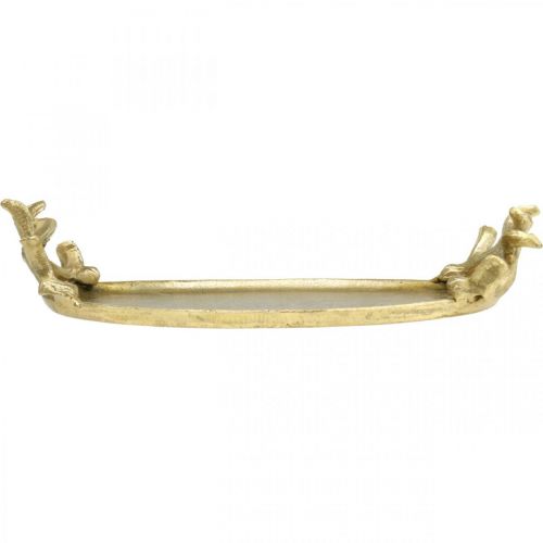 Artikel Dekorativ bakke guld hjortegevir vintage bakke oval L35×B17cm
