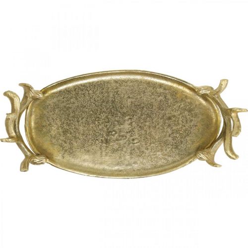 Artikel Dekorativ bakke guld hjortegevir vintage bakke oval L35×B17cm