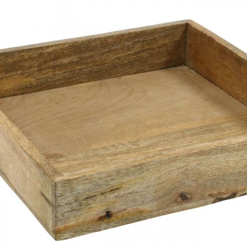Floristik24 Dekorativ bakke træbakke rektangulært arrangement underlag 27×27cm