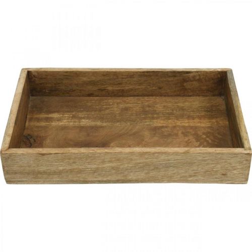 Floristik24 Dekorativ bakke træbakke rektangulært arrangement underlag 32×22cm