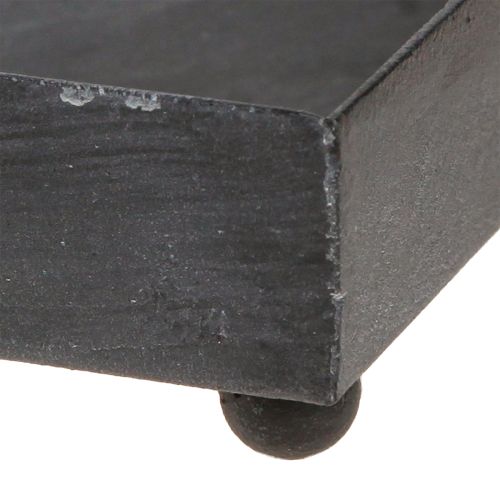 Artikel Dekorativ bakke metal sort grå vasket 15×15 cm 2 stk.