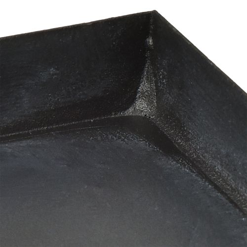 Artikel Dekorativ bakke metalbakke sort gråvasket 30×15 cm