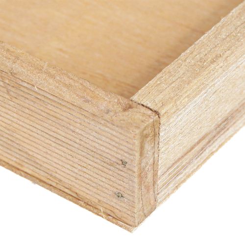 Artikel Dekorativ bakke aflang træbakke natur 42×14×3cm 3stk