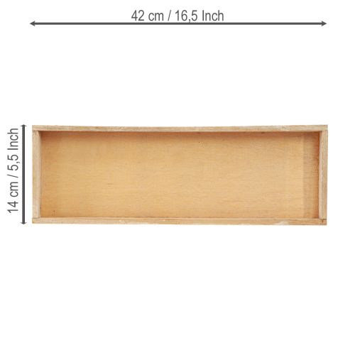 Artikel Dekorativ bakke aflang træbakke natur 42×14×3cm 3stk