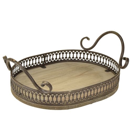 Floristik24 Dekorativ bakke oval 23 cm x 17,5 cm x 7,5 cm brun