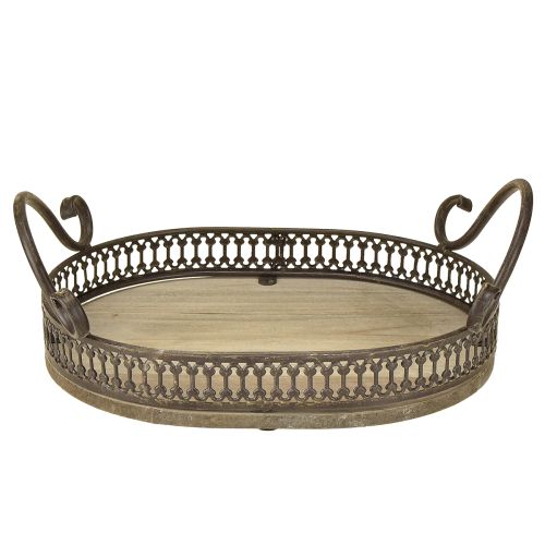 Artikel Dekorativ bakke oval 23 cm x 17,5 cm x 7,5 cm brun