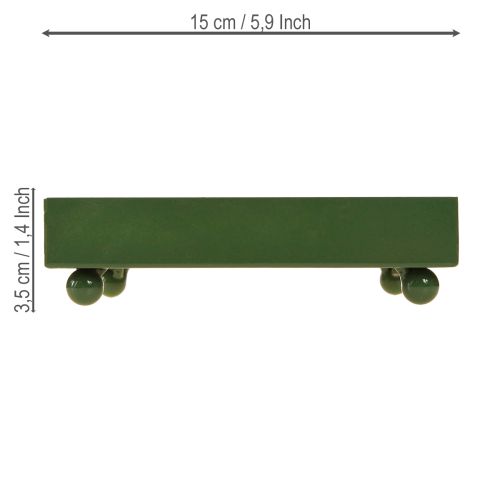 Artikel Dekorativ bakke firkantet metalbakke grøn 15×15 cm 2 stk.