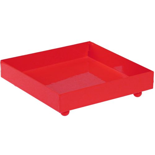 Floristik24 Dekorativ bakke firkantet rød metalbakke 15×15 cm 2 stk.