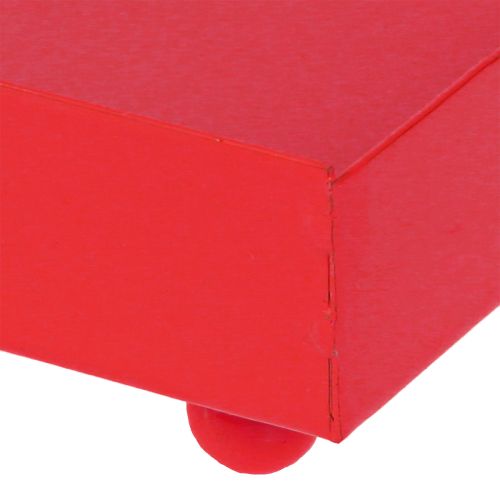 Artikel Dekorativ bakke firkantet rød metalbakke 15×15 cm 2 stk.