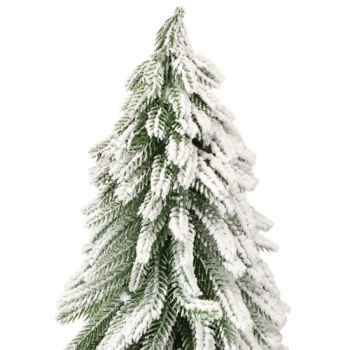 Floristik24 Dekorativ juletræsfod med snedækket bark Ø20cm H50cm