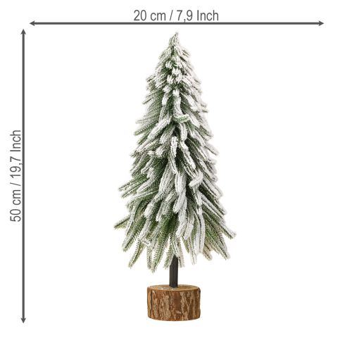 Floristik24 Dekorativ juletræsfod med snedækket bark Ø20cm H50cm