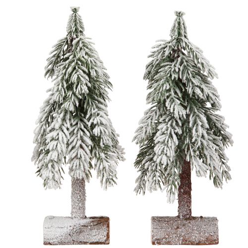 Artikel Dekorativt juletræ med kunstig sne på fod 30cm 2stk