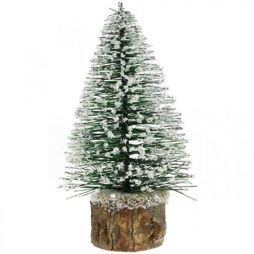 Floristik24 Julepynt, dekorativt juletræ, mini grøn gran med sne H15cm Ø9,5cm 6 stk.