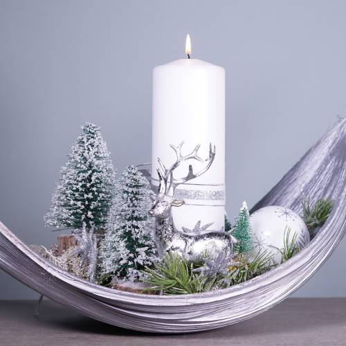 Floristik24 Julepynt, dekorativt juletræ, mini grøn gran med sne H15cm Ø9,5cm 6 stk.