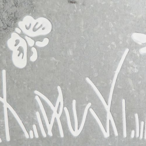 Artikel Pyntepose sølv hvid brun metal plantepotte L22cm 2stk