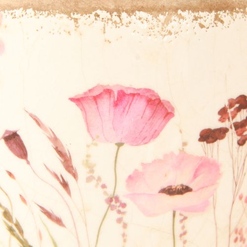 Artikel Dekorativ kop keramisk valmue knitrende creme farvet 15cm×12,5cm