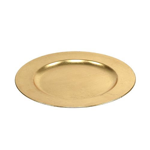 Floristik24 Dekorativ plade guld Ø28cm