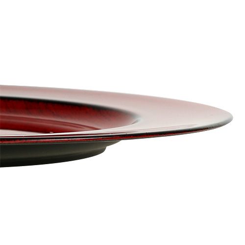 Artikel Dekorativ plade plast Ø28cm rød-sort