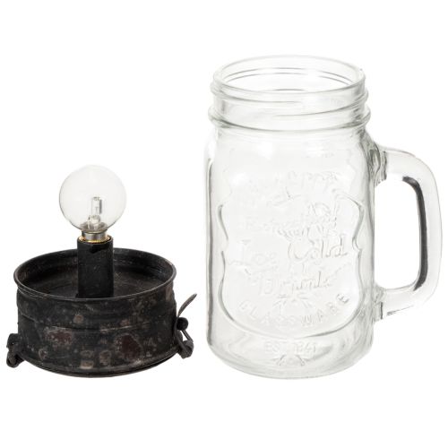 Dekorativt drikkeglas med LED-lampe Ø8cm H16cm | Floristik24.dk