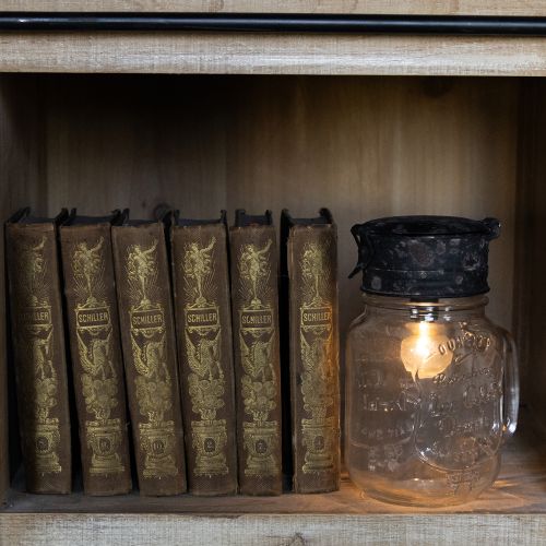 Dekorativt drikkeglas med LED-lampe Ø8cm H16cm | Floristik24.dk