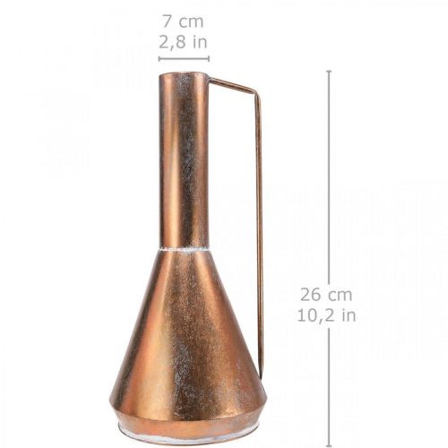 Artikel Dekorativ vase vintage dekorativ kande kobberfarvet metal Ø26cm H58cm