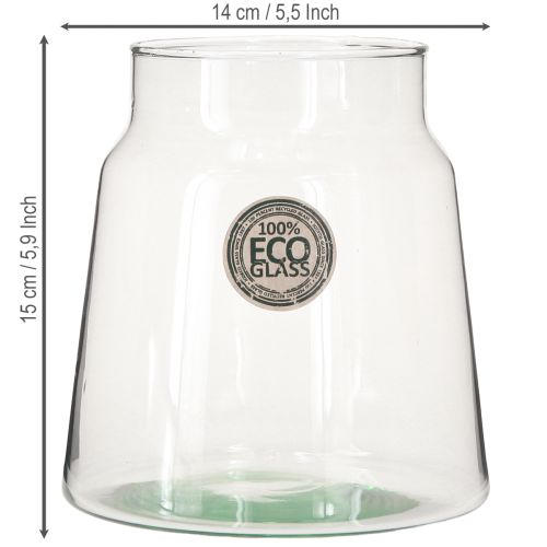 Artikel Dekorativ vase glas blomstervase gennemsigtig Ø14cm H15cm