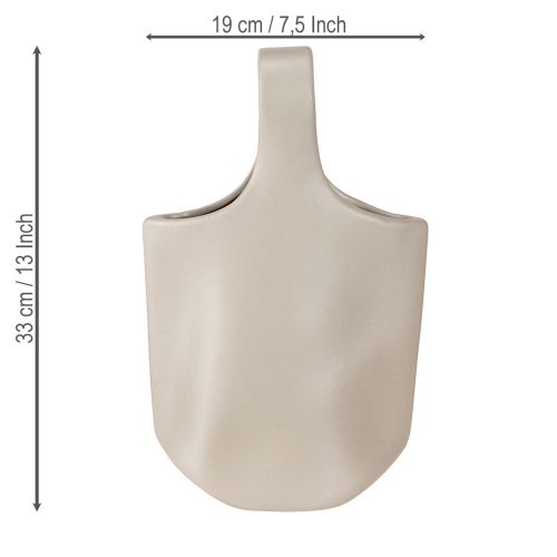 Artikel Dekorativ vase Keramisk taske Shopper Grå 19×4,5×33cm