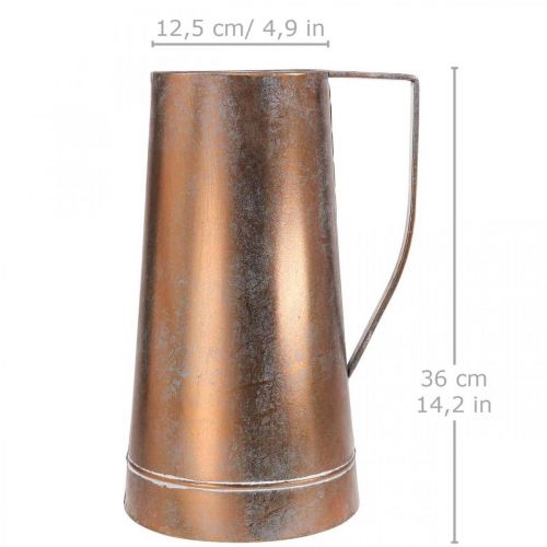 Artikel Dekorativ vase kobberfarvet dekorativ kande vintage dekorativ B21cm H36cm