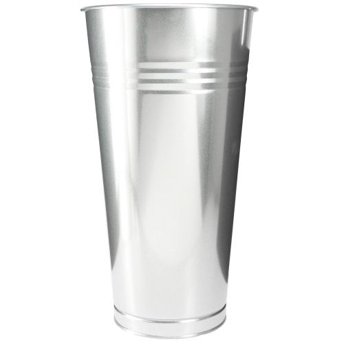 Artikel Dekorativ vase metal konisk gulvvase sølv H 49cm 18L