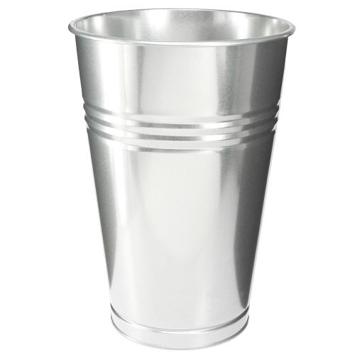 Floristik24 Dekorativ vase metal konisk høj vase sølv H38.5cm 14.5L
