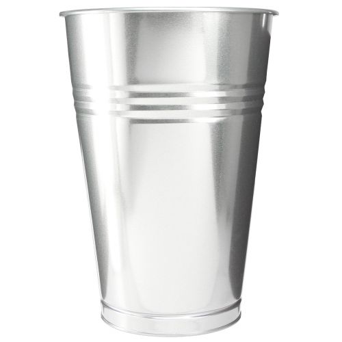 Artikel Dekorativ vase metal konisk høj vase sølv H38.5cm 14.5L