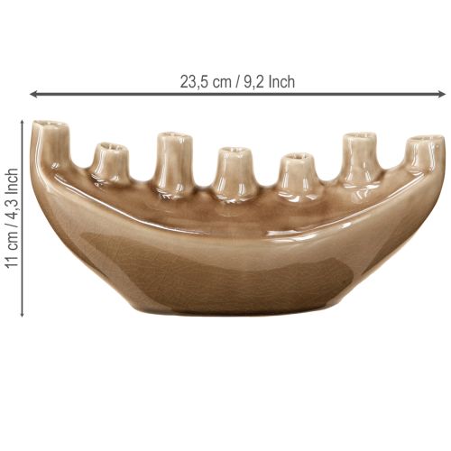 Artikel Dekorativ Vase Båd Keramik Vase Brun 23×8,5cm H11cm