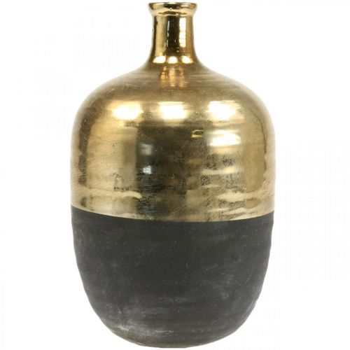 Artikel Dekorationsvase Sort/Guld Blomstervase Keramik Ø18cm H29cm