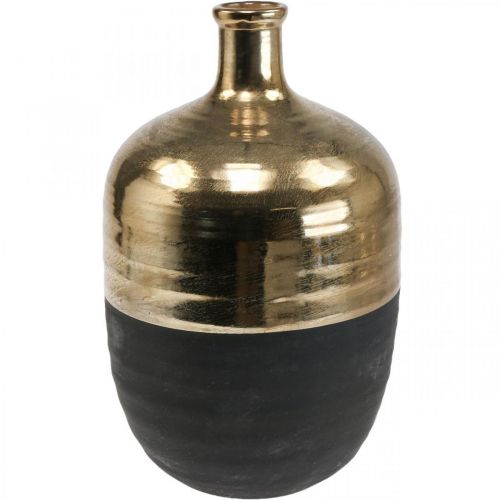 Artikel Dekorativ Vase Sort/Guld Keramik Vase Stor Ø21cm H37,5cm