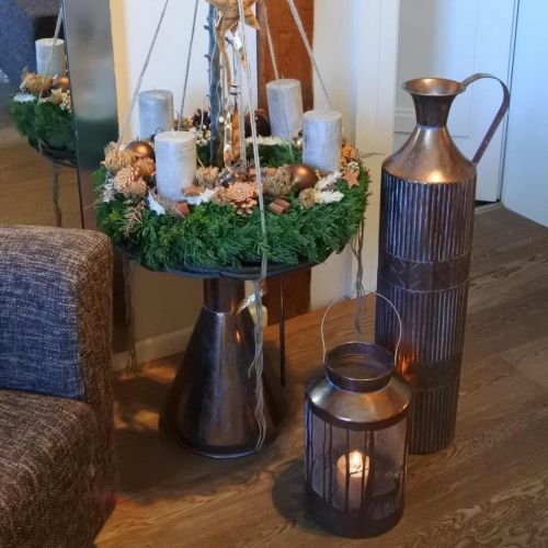 Dekorativ vase vintage dekorativ kande kobberfarvet metal Ø26cm H58cm