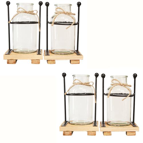 Artikel Dekorative vaser flaske vase glas på fod 12×12×20cm 4stk