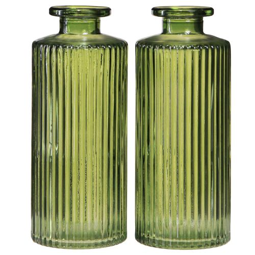 Artikel Dekorative vaser grønne minivaser glas retro Ø5cm H13cm 6 stk