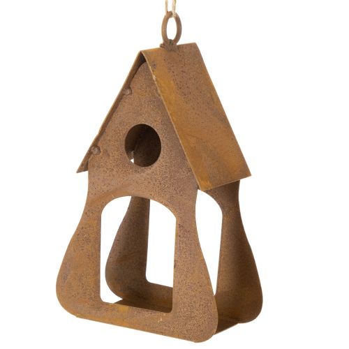 Dekorativt hængende fuglehus, rustfarvet fuglehusdekoration, 17,5 cm | Floristik24.dk