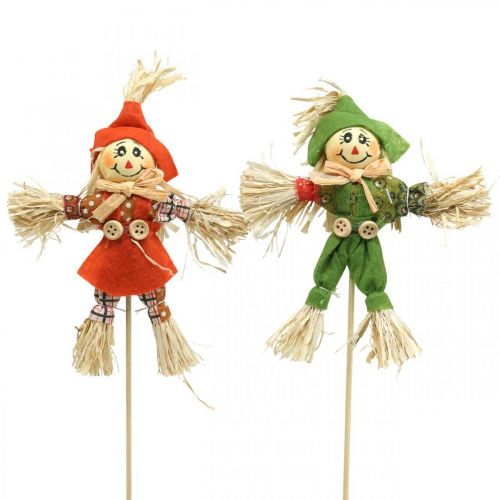 Scarecrow dekoration 17cm assorterede farver L33cm 16 stk
