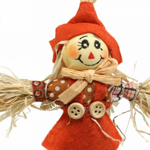 Artikel Scarecrow dekoration 17cm assorterede farver L33cm 16 stk