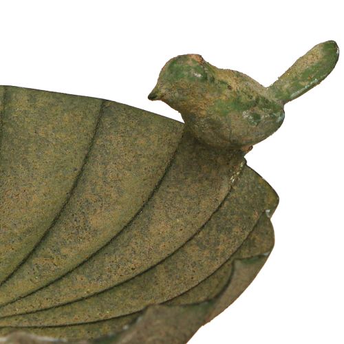 Artikel Dekorativ Fuglebadeskål Metal Antik Grøn Ø16,5cm H34,5cm