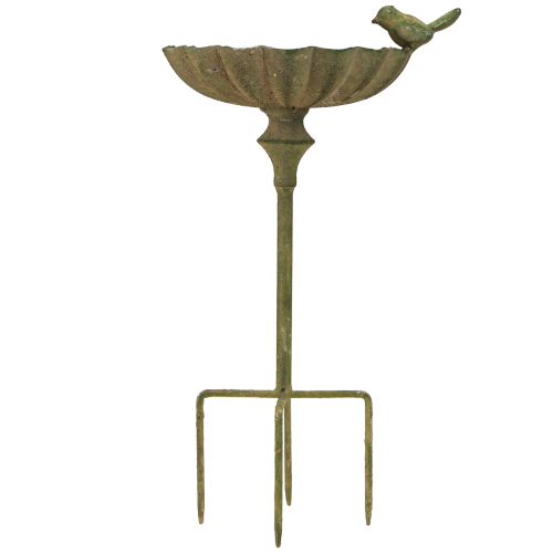 Artikel Dekorativ Fuglebadeskål Metal Antik Grøn Ø16,5cm H34,5cm