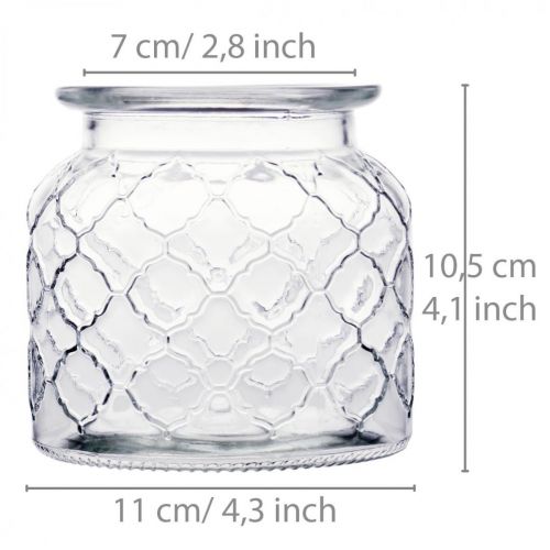 Floristik24 Dekorativt lanterne diamantmønster, glaskar, glasvase, stearinlys dekoration 2 stk