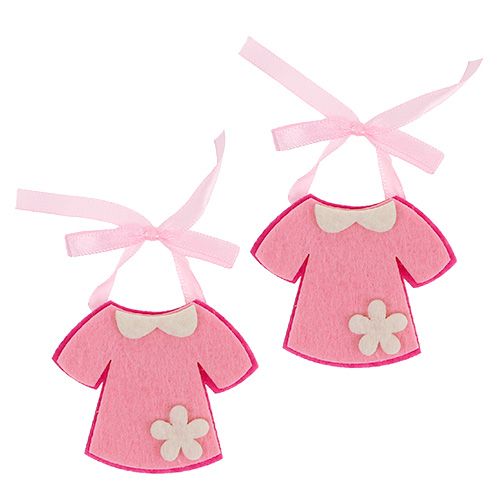 Fødselsdekoration filtkjole pink 7cm 20 stk
