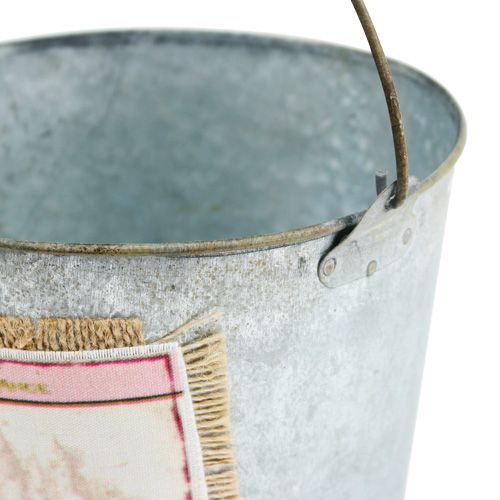 Floristik24 Dekorativ spand med rosemotiv Ø16,5cm H17,5cm