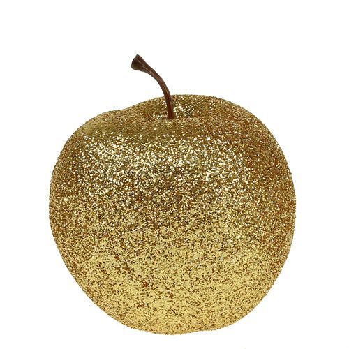 Floristik24 Dekorative æbler guld med glimmer Ø6cm 12stk