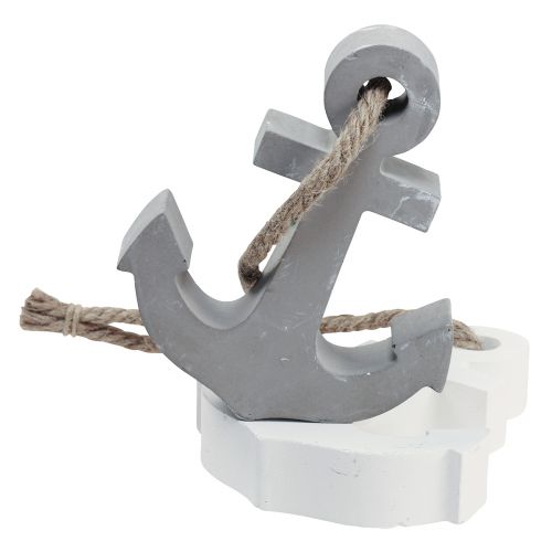 Artikel Dekorativ ankerbeton maritim grå hvid 11,5cmx14cm 2stk